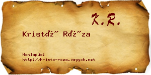 Kristó Róza névjegykártya
